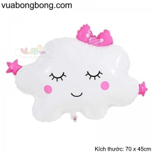 Bong bóng mây trắng đeo nơ